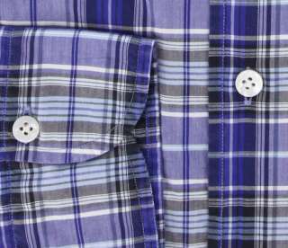 New $375 Finamore Napoli Purple Shirt 17/43  