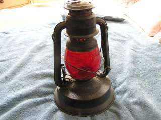 Vintage Dietz Little Giant Lantern Red Globe  
