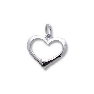  Open Heart Charm in White Gold: Jewelry