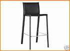 Barstool  Counter stool Crawford Black Leather Set of 2