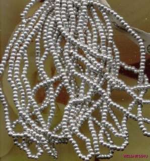 RARE 1800s ANTIQUE FRENCH Couture ALUMINUM Metal BEADS HANK * MICRO 