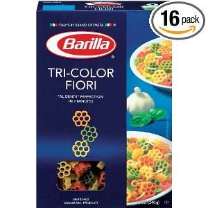 Barilla Tri Color Fiori, 12 Ounce Boxes (Pack of 16)  
