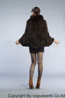 634 new real fox mink fur brown Shawl/cape/coat/jacket  