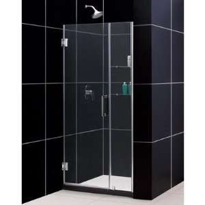  Unidoor Frameless 40 41 x 72 Adjustable Shower Door with Glass 