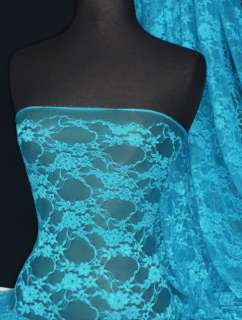 Turquoise flower soft stretch lace wiith lycra Q137 TQS  