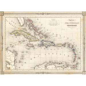    Duvotenay 1846 Antique Map of the West Indies: Office Products