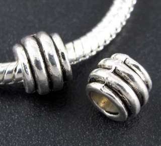 Wholesale 95p Tibetan Silver Big Hole Spacer Beads Fit Charm Bracelet 