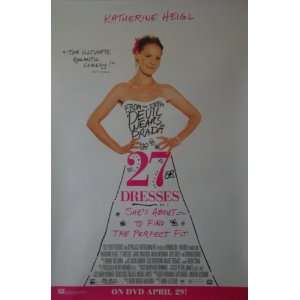  27 Dresses Dvd Poster Movie Poster Single Sided Original 