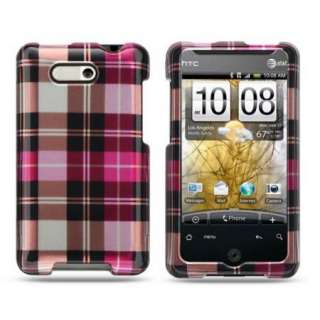 PINK Plaid Cell Phone Hard CASE for AT&T HTC ARIA a6366  