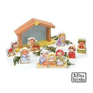    Wooden Nativity Set 8 Piece Set By Tina Wenke: Home & Kitchen