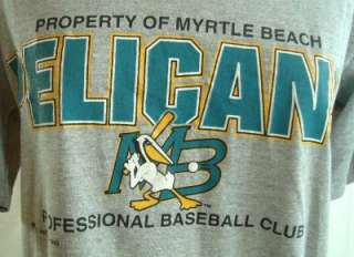 1999 MYRTLE BEACH PELICANS Minor League Gray T Shirt S  
