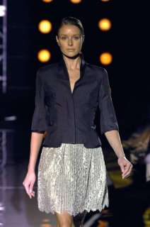 DOUGLAS HANNANT Silver Lace Pleated Skirt NEW sz 10  