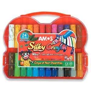  Amos Silky Crayons 24 Colors   Gift Case Toys & Games
