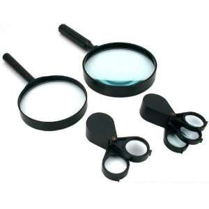  4 5x 10x Magnifying Glass Folding Magnifiers Coin Tools 