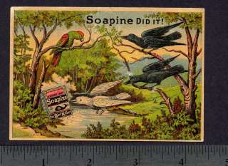 Soapine Soap Raven Victorian TRADE CARD/ Black to White  