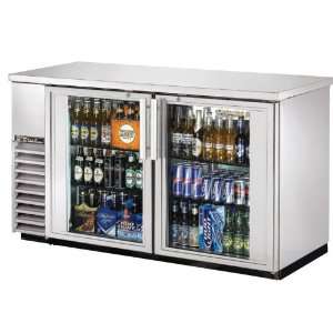   60G S Back Bar Cooler Glass Door Two Section Stainless: Home & Kitchen