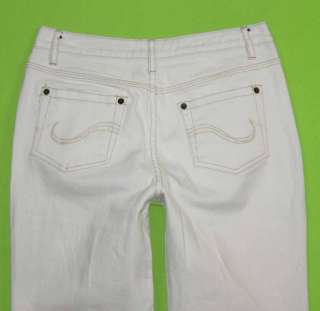   Bay sz 6 Capri Stretch Womens White Jeans Denim Pants FM97  