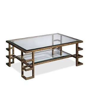  PC7719   Hand Wrought Iron Coffee Table with Glass Top 