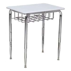   Classroom Desk, Wire Book Rack, Plastic Top: Office Products