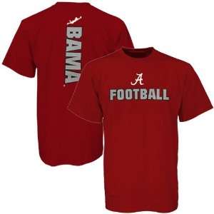  Alabama Crimson Tide Crimson Football T shirt: Sports 