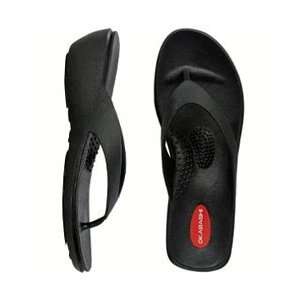 Okabashi Splash: Wedge Thong Sandal, Flip Flop  BLACK (size  LARGE 10 