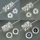   Crystal Rhinestone Rondelle Spacer Beads Silver 5mm 6mm 8mm 10mm 12mm