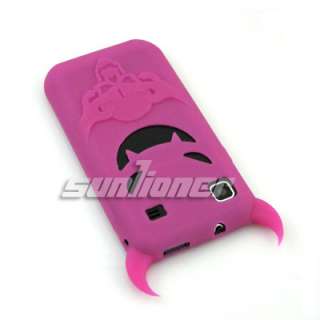 HOT PINK Devil Silicone Case Skin Cover for Samsung Galaxy S Plus 