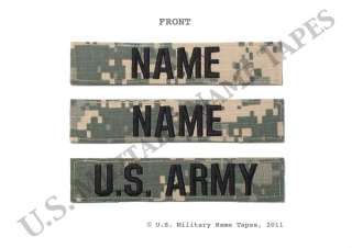 ARMY ACU NAME TAPE & SERVICE TAPE SET w/VELCRO for UNIFORM 