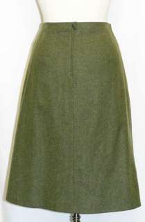 GREEN BOILED WOOL German A LINE Dress Suit SKIRT 14 M  