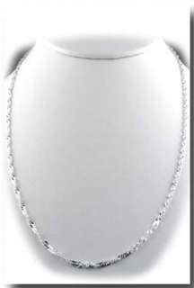 925 Sterling Silver Singapore rope chain Necklace ITALY  