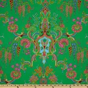  44 Wide Crazy Love JoAnn Green Fabric By The Yard 