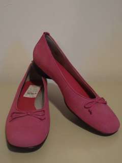 Naturalizer Pink Nubuck Leather Loafer Ballet Flats Bow 8.5M NEW 