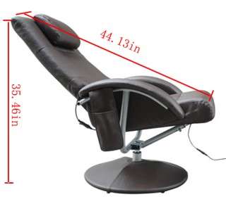 Brown PU TV Massage Chair With Ottoman Pillow Remote Control One Heat 