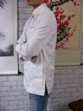 Chinese SILK Kung Fu Jacket Dragon WHITE Sz S to 4XL  