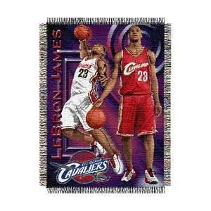 Lebron James #23 Cleveland Cavaliers NBA Woven Tapestry Throw Blanket 