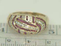 14K Yellow Gold Ruby & Diamond Dome Ring  