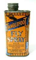 VINTAGE TIN BOTTLE FLY SPRAY TANGLEFOOT INSECT BUGS »  