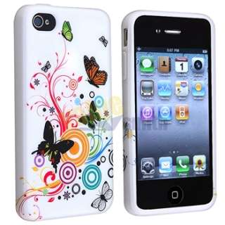 ACCESSORY for Apple iPhone 4S 4 G PRIVACY GUARD+CHARGER+TPU FLOWER 
