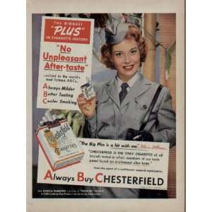 GLORIA DeHAVEN. .. 1951 Chesterfield Cigarettes Ad, A3101. See 