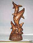 Three Dolphins Abstract Wood Carving From Bali DLPA 5