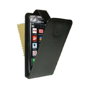  Samsung Wave 2 II Leather Flip Case Black Electronics