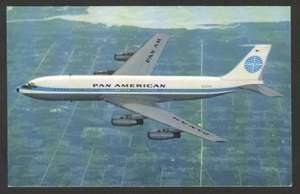 Airplane Pan American Airlines Boeing 707 Postcard L@@K  