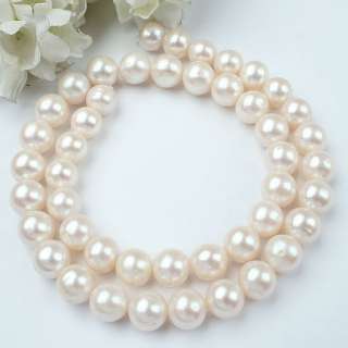 AAA WHITE FRESHWATER PEARL ROUND 15 Loose Bead 9X10mm  