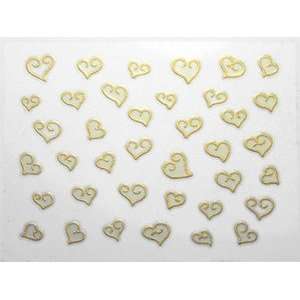  Gold Swirly Hearts Nail Stickers/Decals: Beauty