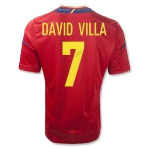 New Soccer Jersey Spain Home David Villa # 7 Football Shirt Euro 2012 