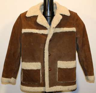   Brown Suede Leather Warm Coat Rancher Western bomber jacket  