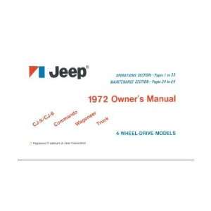  1972 JEEP Full Line Owners Manual User Guide: Automotive
