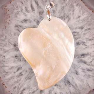New Abalone Mop Shell Bead Heart Pendant Earring 1 SET  