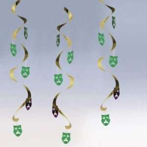 Mardi Gras Masks Hanging 24 Inch Danglers 5 Per Pack