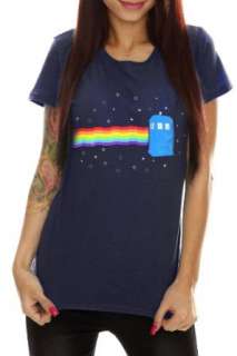  Doctor Who Rainbow Tardis Girls T Shirt: Clothing